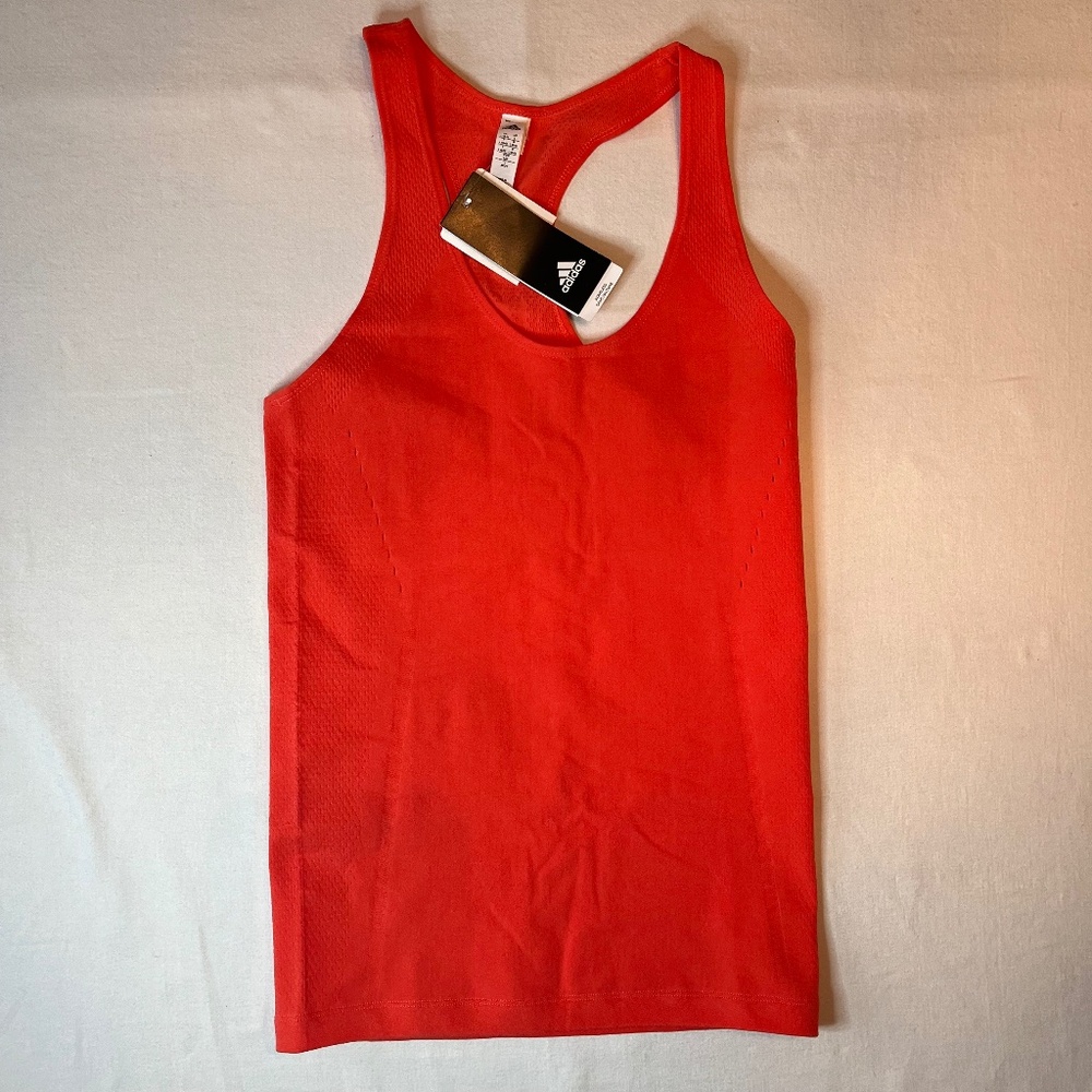 Adidas Women's workout racerback tank large orange New with Tags
